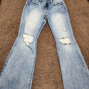 KanCan Light Blue Distressed Flare Jeans